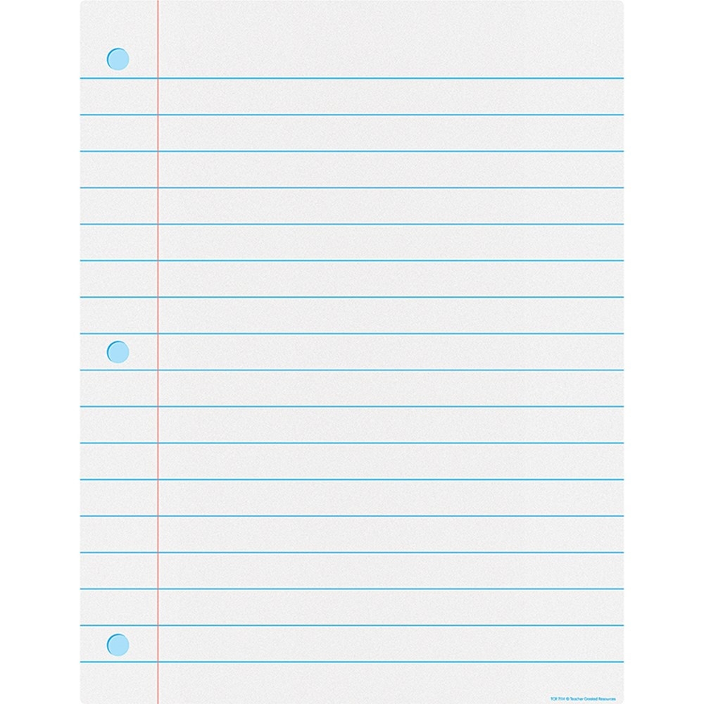 Notebook Paper Write On Wipe Off Chart TCR7114 Teacher Created Resources Classroom Theme
