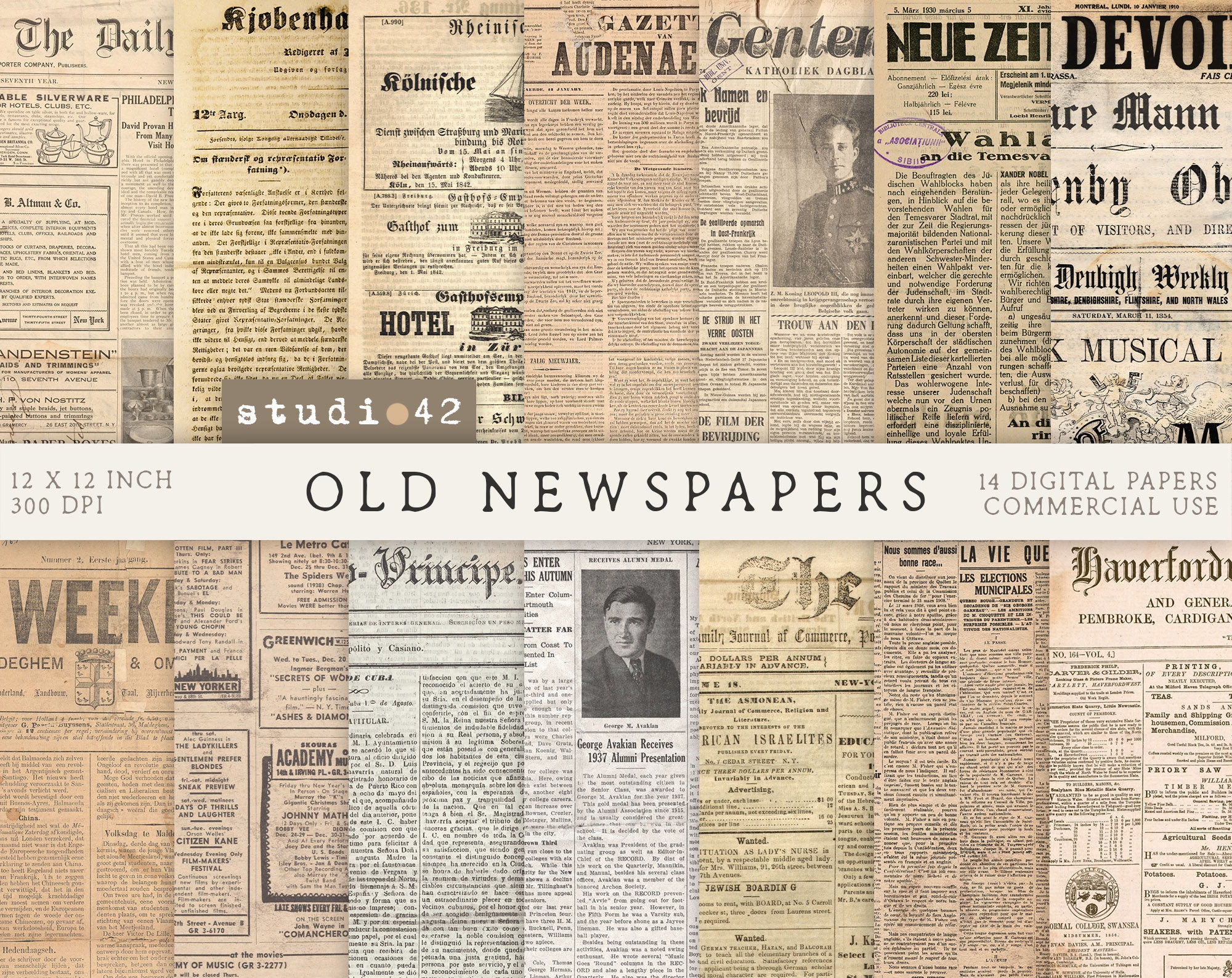 Old Newspapers Digital Paper Old Newspapers Printable Paper Printable Decoupage Paper Vintage Newspaper Decoration Newspaper Scrapbook Etsy UK
