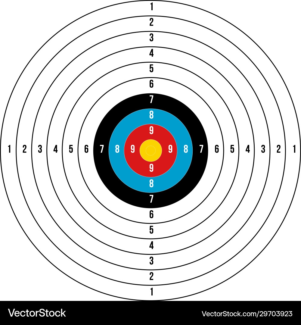 Olympic Shooting Archery Target Printable Stock Vector Image