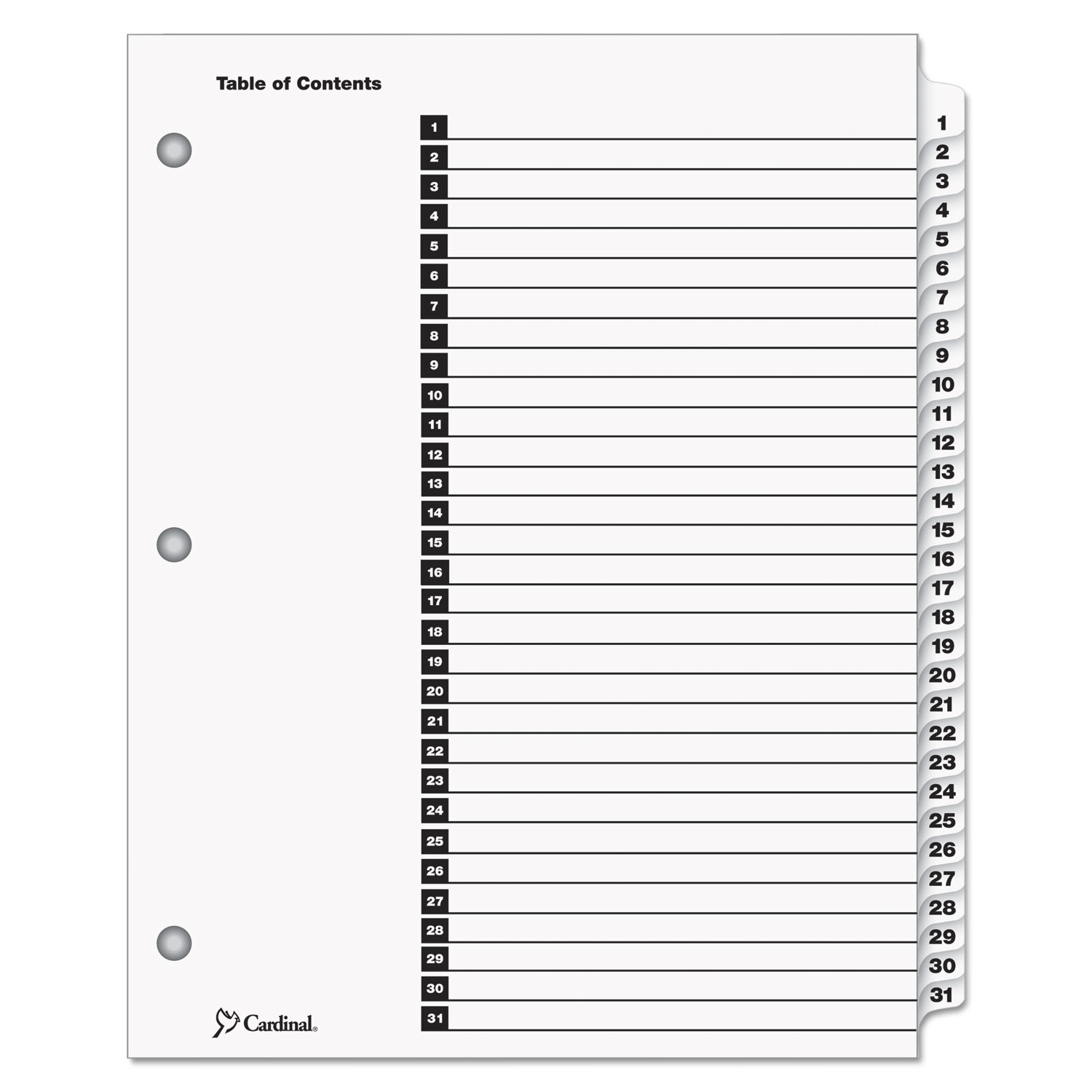 Printable Tab Paper