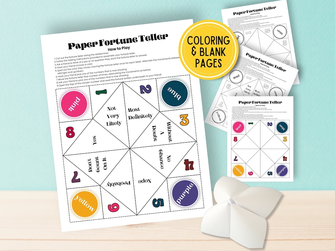 Origami Fortune Teller Printable Cootie Catcher Sleepover Printable Games Chatterbox Paper Fortune Teller Slumber Party Games Etsy Australia