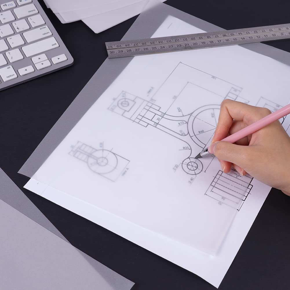 OSDUE 100 Sheets Tracing Paper 53 G DIN A4 Tracing Paper White Printable Tracing Paper Craft Paper Lantern Paper Transparent For Sketching DIY Cards Packaging Drawing 210 X 297 Mm 
