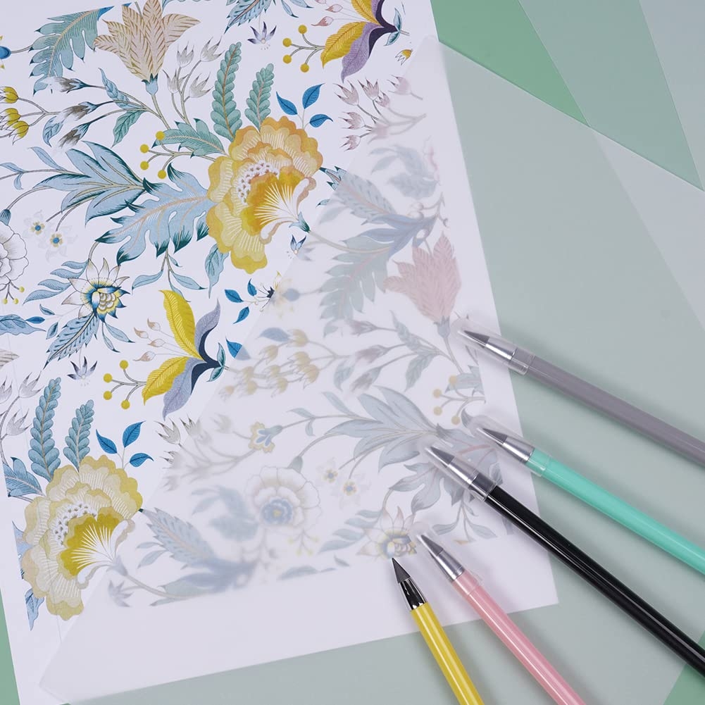 OSDUE 100 Sheets Tracing Paper 53 G DIN A4 Tracing Paper White Printable Tracing Paper Craft Paper Lantern Paper Transparent For Sketching DIY Cards Packaging Drawing 210 X 297 Mm 