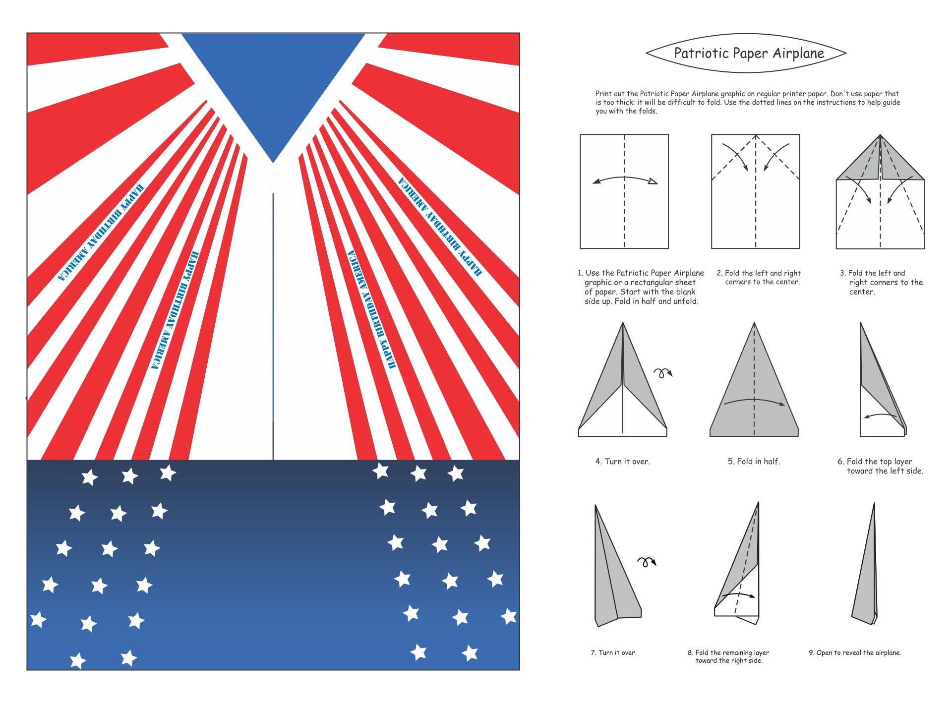 Paper Airplane Design Printable Foldable Flight Templates