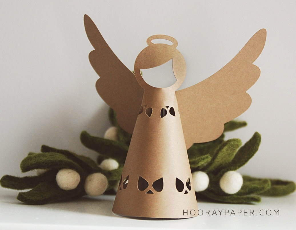 Paper Angel SVG CUTTING FILES For Cricut Silhouette Christmas Angel Template Holiday Mantel Decor 3D Paper Cut Tablescape Luminary Etsy