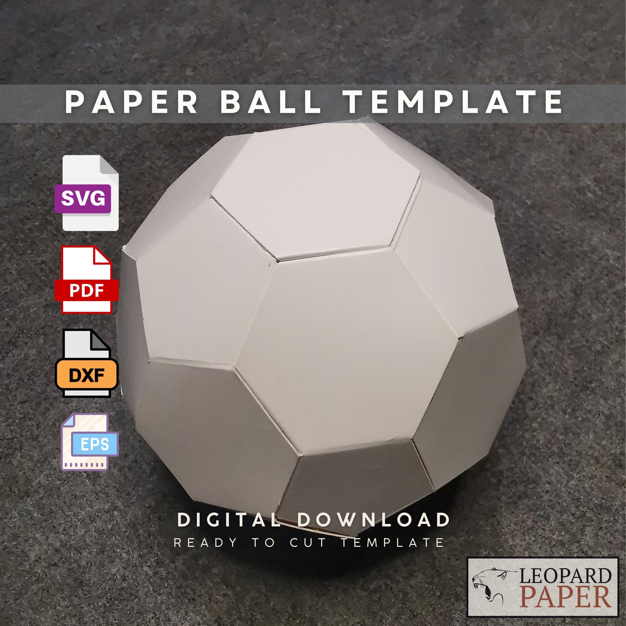Paper Ball Template SVG Soccer Ball Paper Toy 3d Cricut Template For Kids Paper Candy Box Ball 3d Paper Craft Soccer Goal Svg Etsy Canada