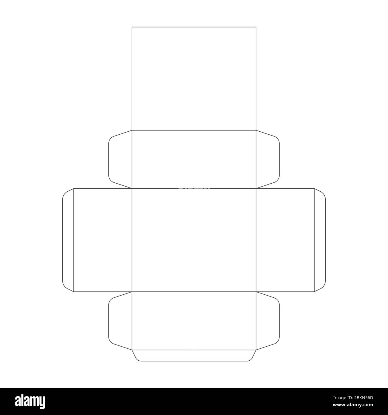 Paper Box Template Prism Trim Scheme On White Stock Vector Image Art Alamy