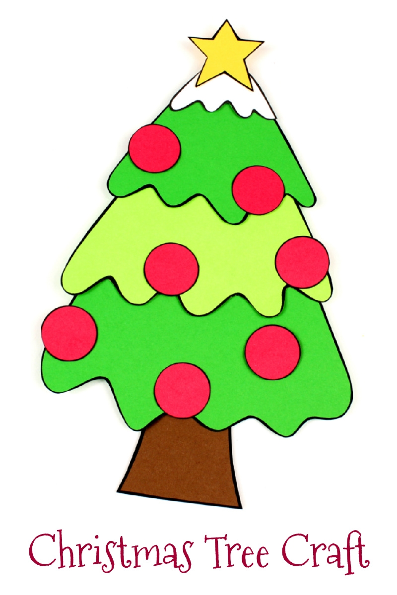Paper Christmas Tree Craft With Free Template Mama Likes This