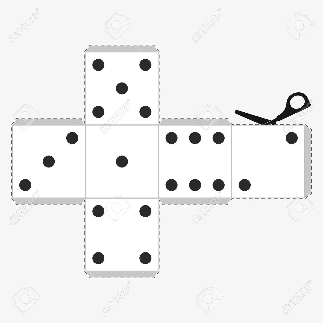 Paper Dice Template Das Modell Eines Wei en W rfels Aus Dem Ein Dreidimensionales Kunsthandwerk Entstehen Soll Getrennte Vektorabbildung Auf Wei em Hintergrund Lizenzfrei Nutzbare SVG Vektorgrafiken Clip Arts Illustrationen Image 99539253 