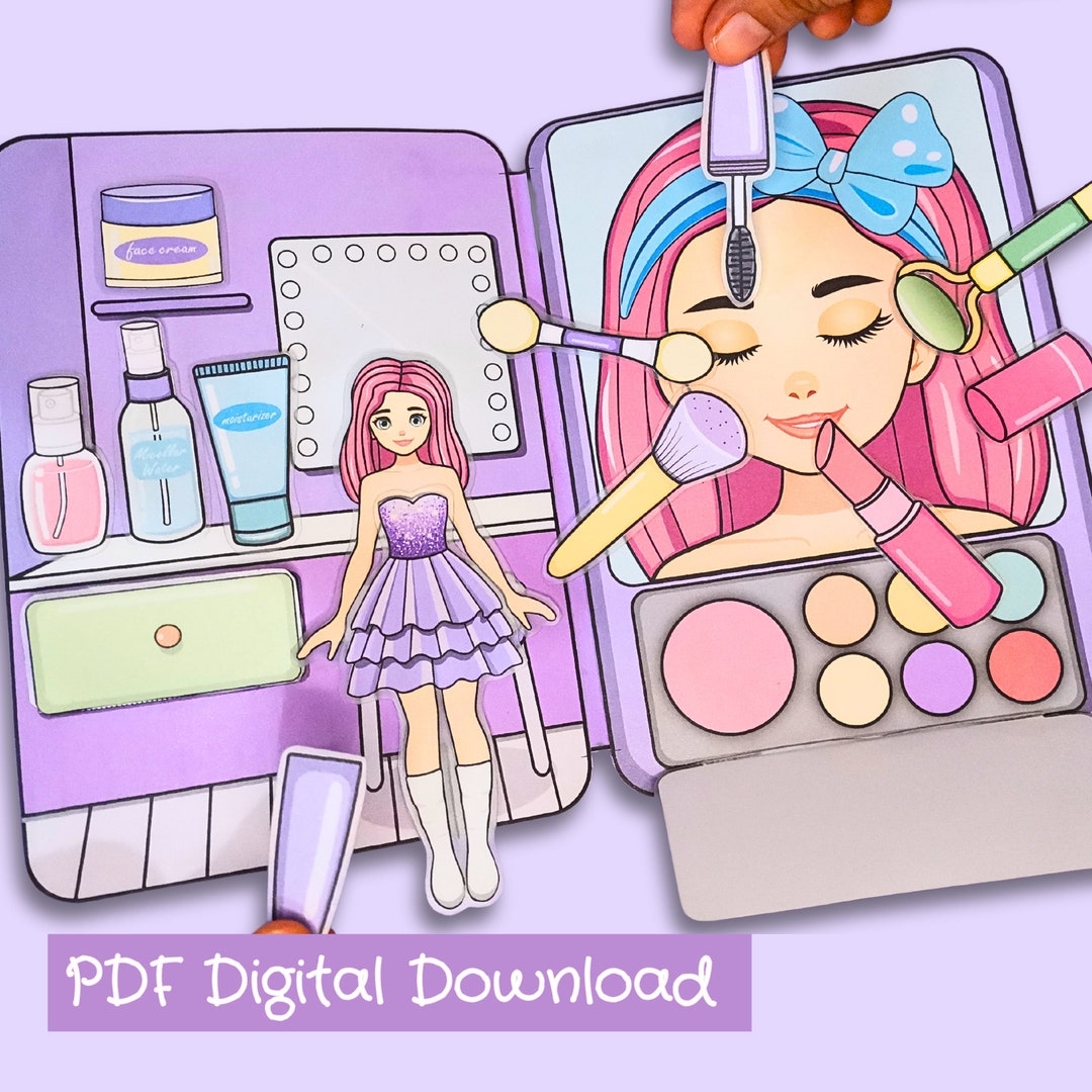 Paper Doll Make up Kit Printable DIY Papier Puppenhaus Quiet Book Etsy de
