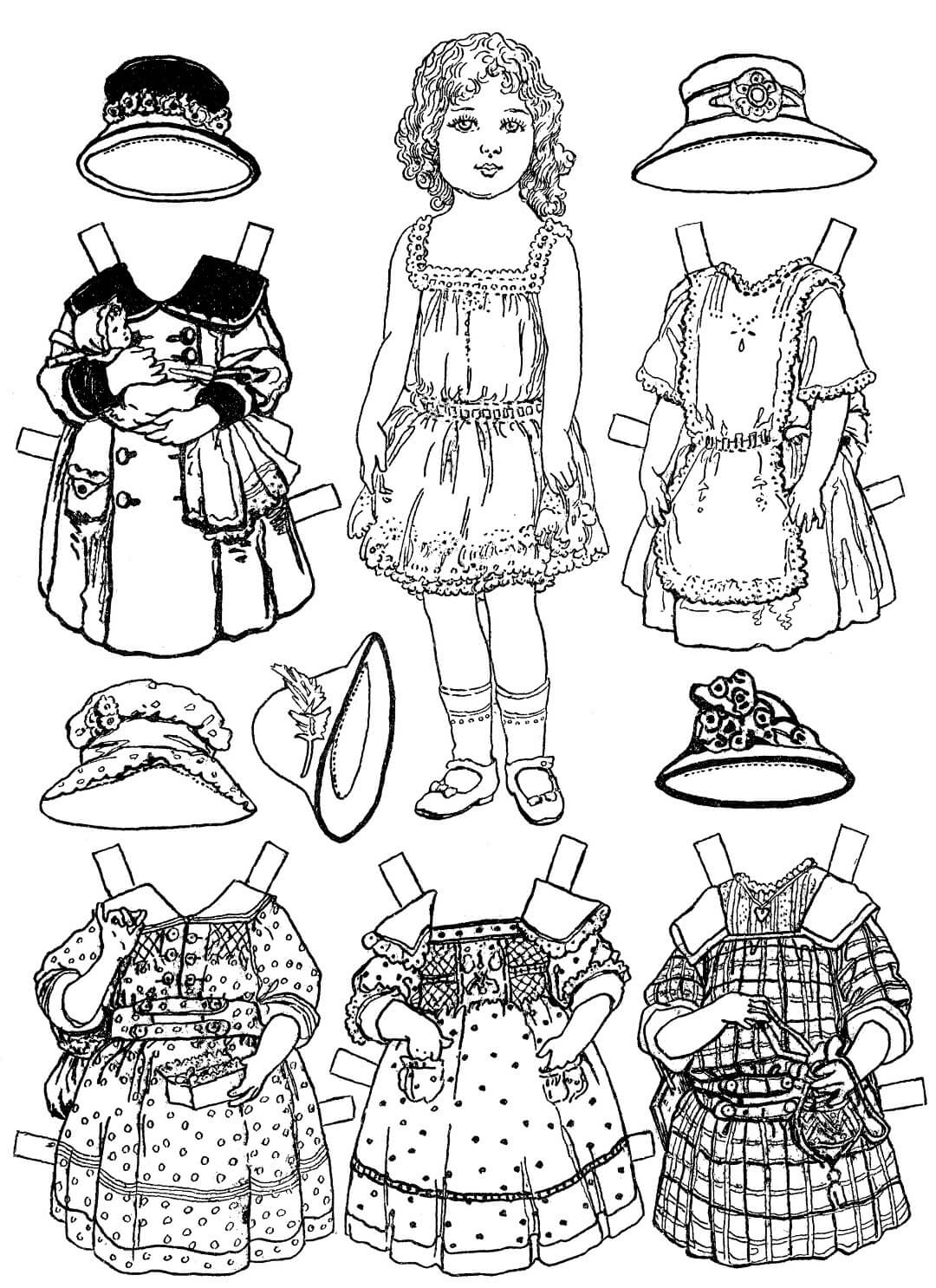 Paper Doll Templates Printable Coloring Pages FREE