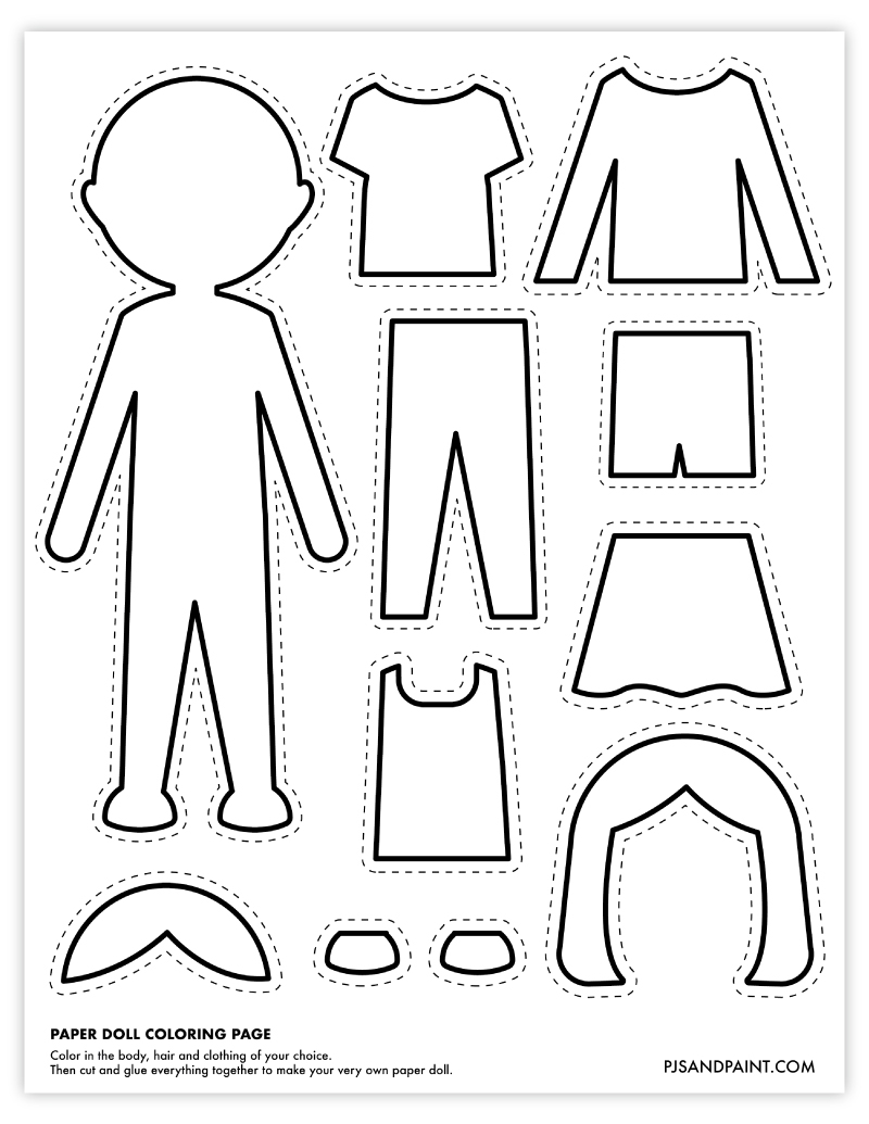 Black And White Paper Dolls Printable