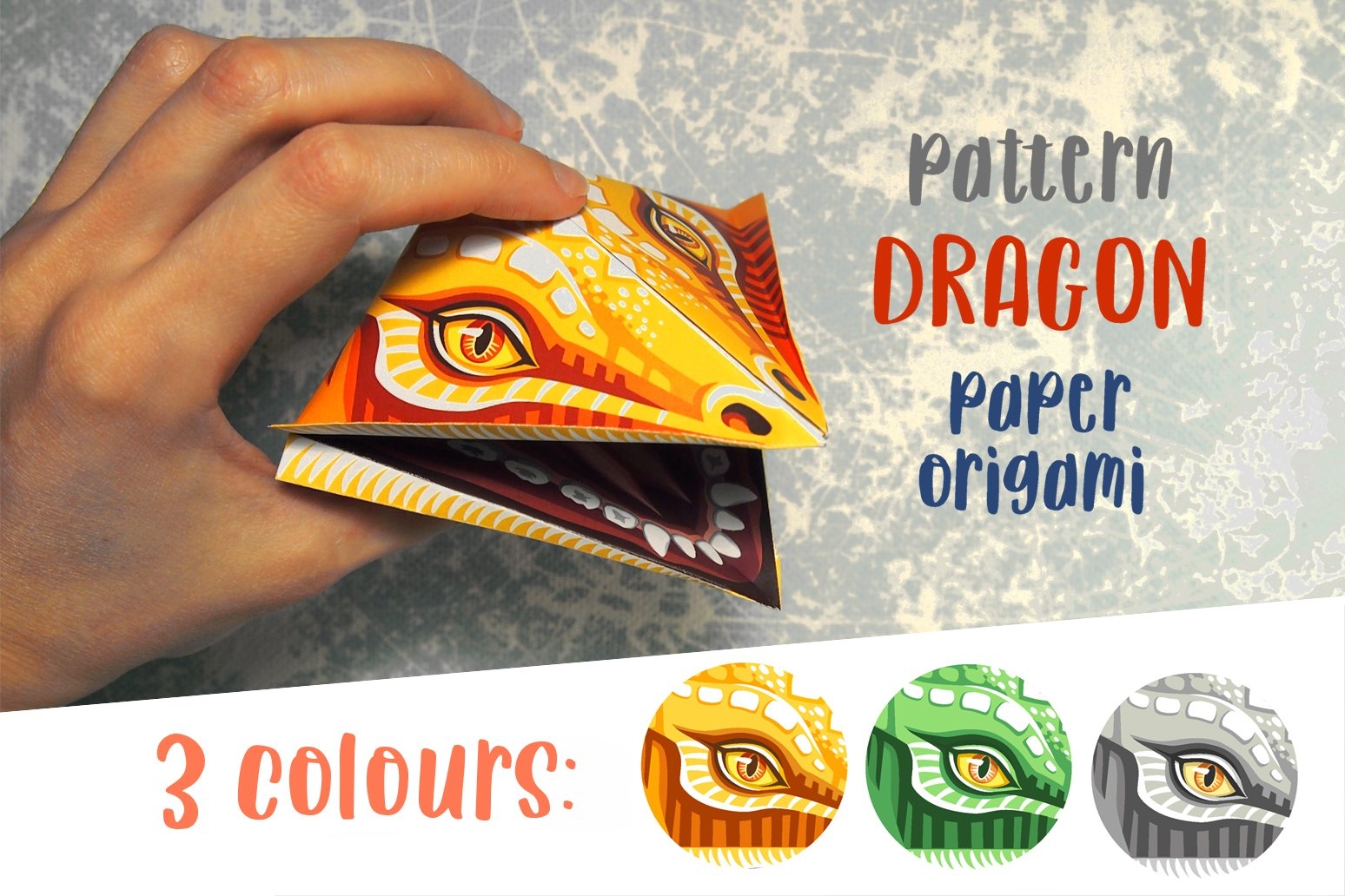 Paper Dragon Origami Template Printable Paper Toy 