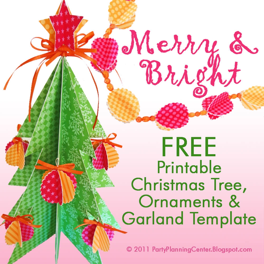 Party Planning Free Printable Paper Christmas Tree And Ornaments