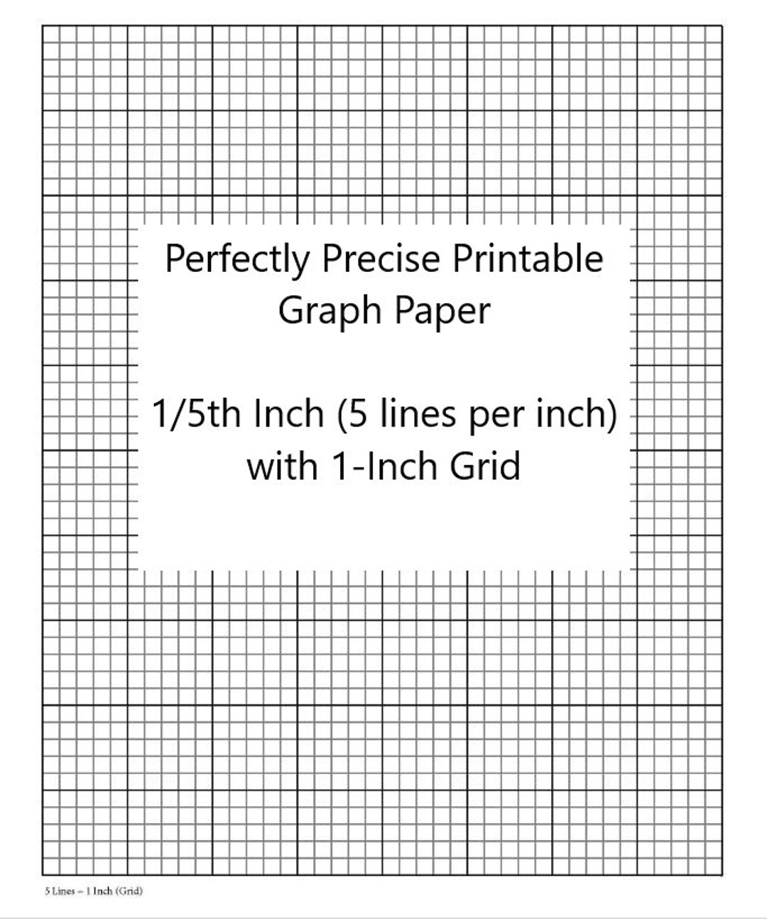 Perfectly Scaled And Precise Printable Graph Paper 1 5 Inch 5 5 5 Lines Per Inch With 1 Inch Grid Etsy de