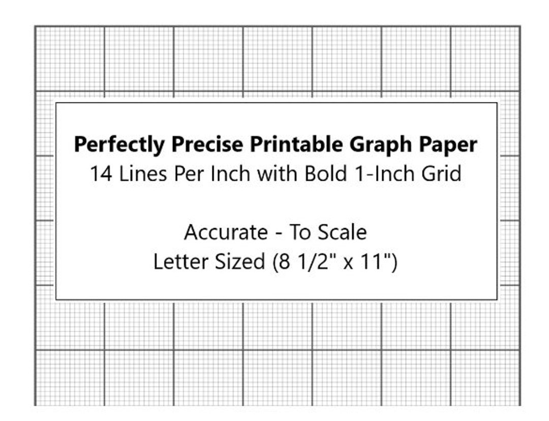 Perfectly Scaled And Precise Printable Graph Paper 14 Lines Per Inch With 1 inch Grid Etsy UK