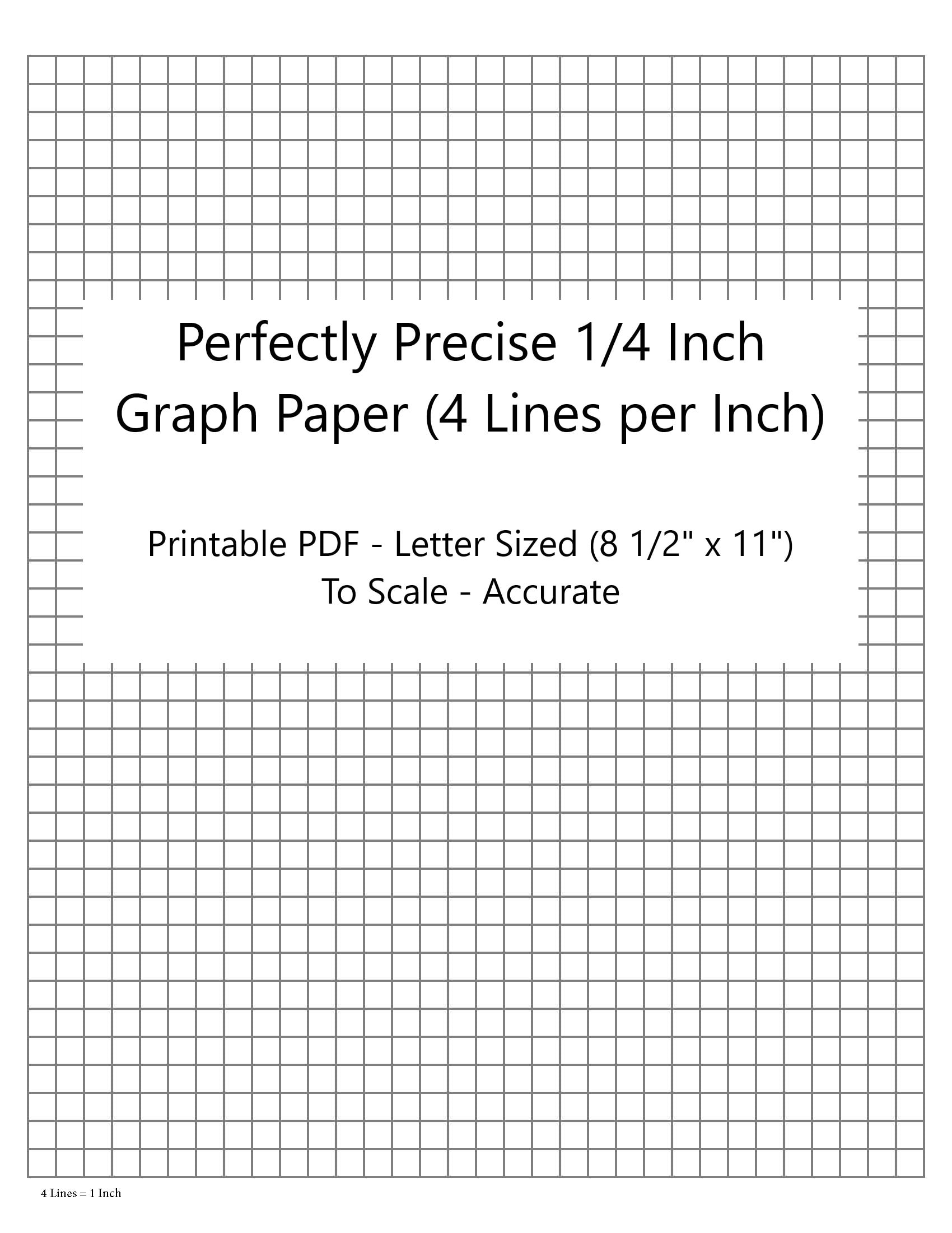 Perfectly Scaled And Precise Printable Graph Paper 4 4 1 4 Inch 4 Lines Per Inch Etsy UK