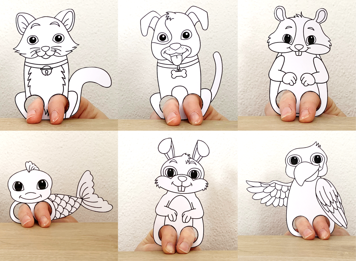 Pets Animals Finger Puppets Printable Coloring Paper Craft Activity Templates Made By Teachers