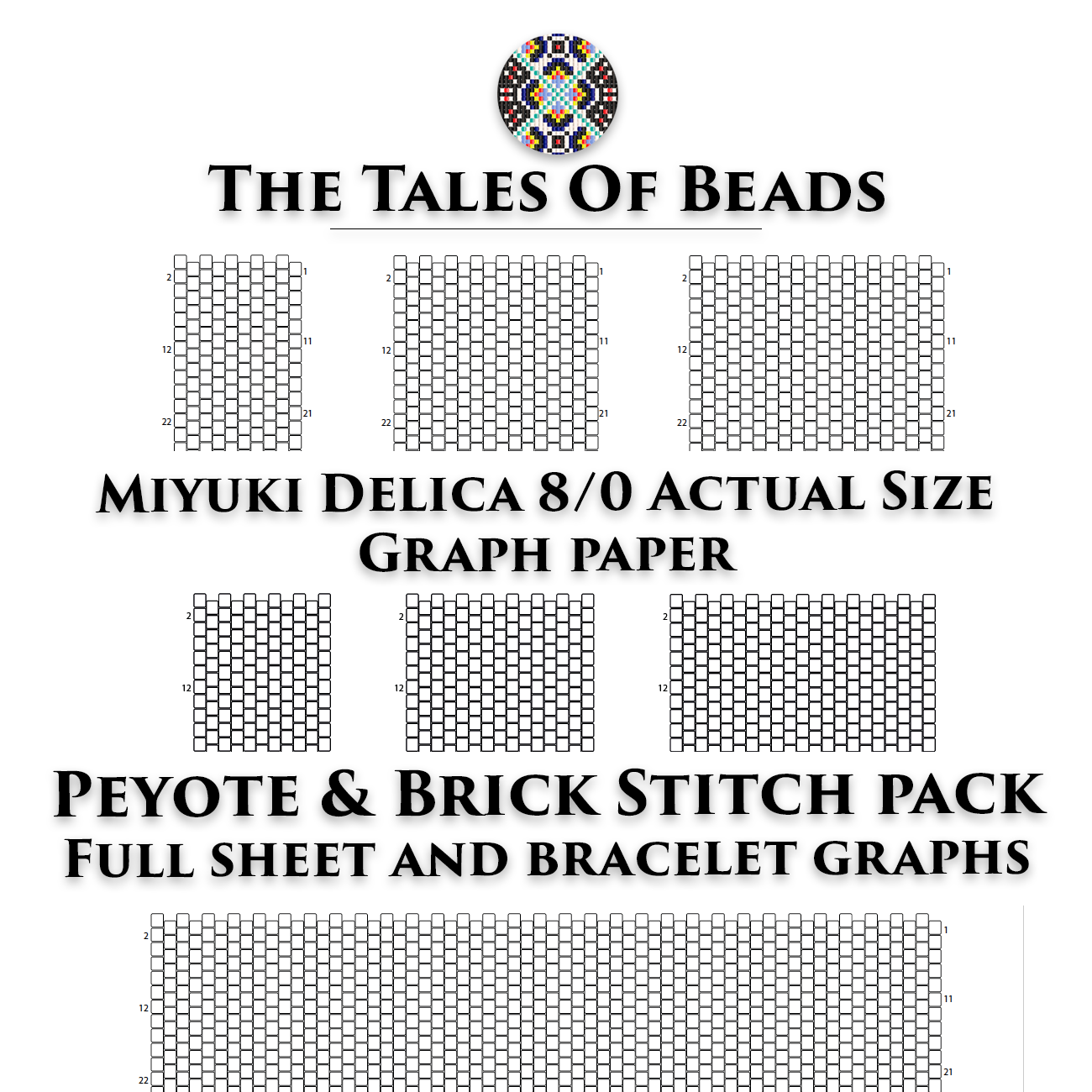 Peyote And Brick Stitch Graph Paper Miyuki Delica 8 0 Actual Size Seed Bead Graph Paper Crealandia