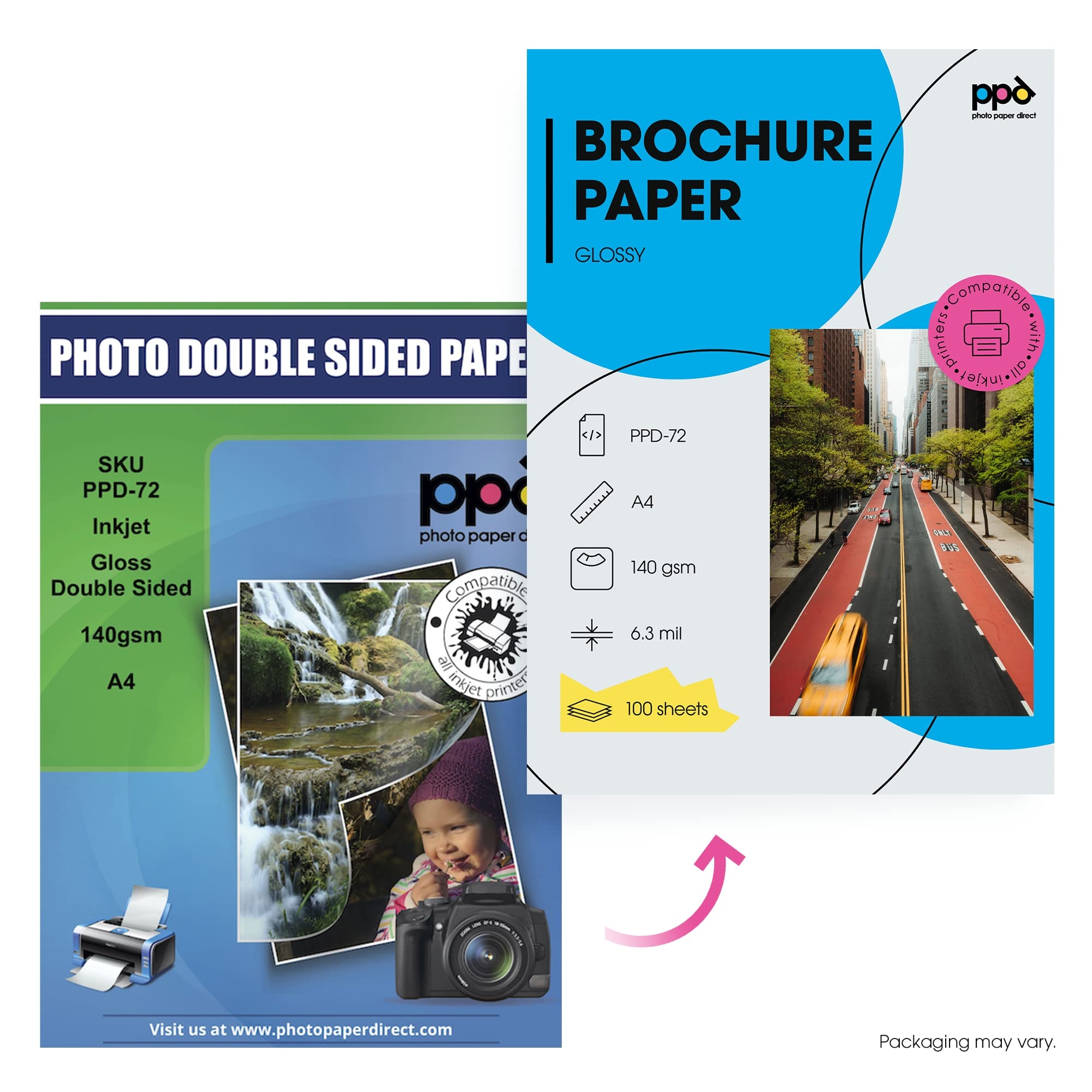 PPD 100 X A4 Inkjet Photo Paper Glossy 140 G Printable On Both Sides Ideal For Flyer PPD 72 100 Amazon de Stationery Office Supplies