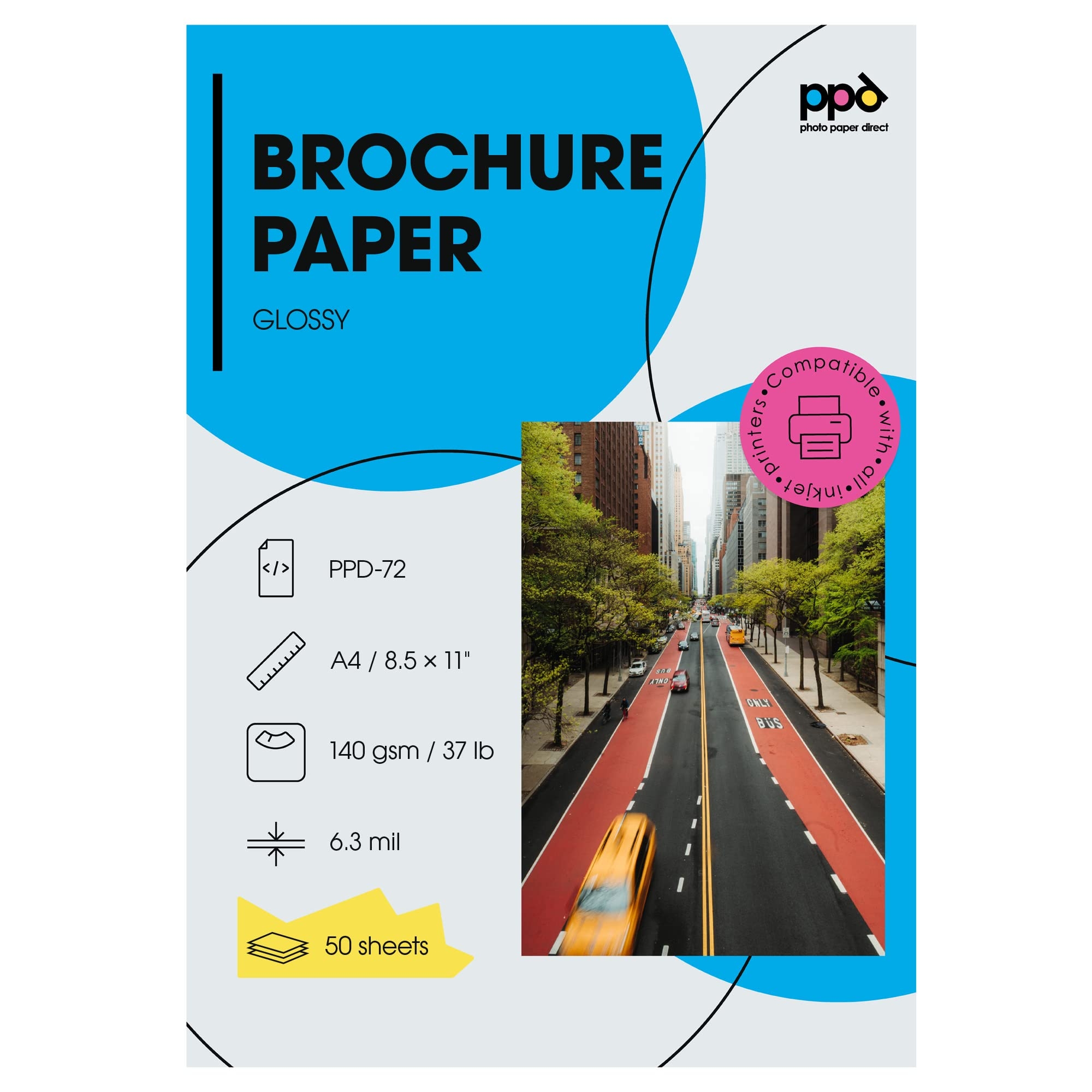 PPD 50 X A4 Inkjet Photo Paper Glossy 140 G Printable On Both Sides Ideal For Flyer PPD 72 50 Amazon de Stationery Office Supplies