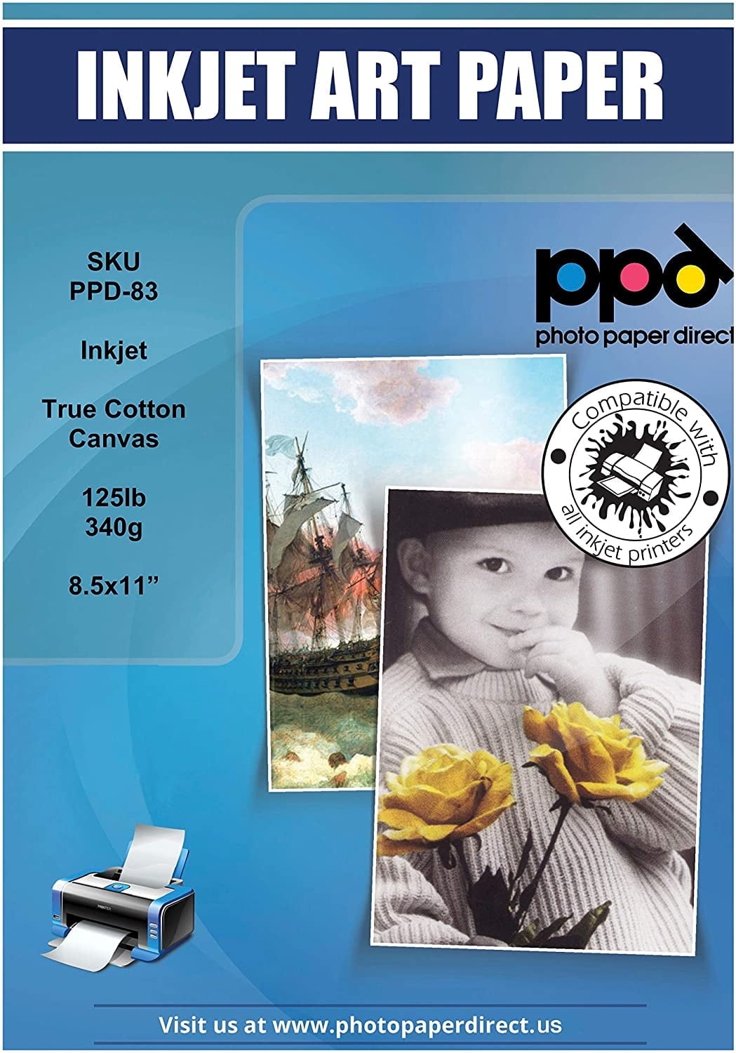PPD Inkjet Printable Cotton Canvas 8 5 X 11 125lbs 20 Sheets Stretched Art Painting Pack Walmart