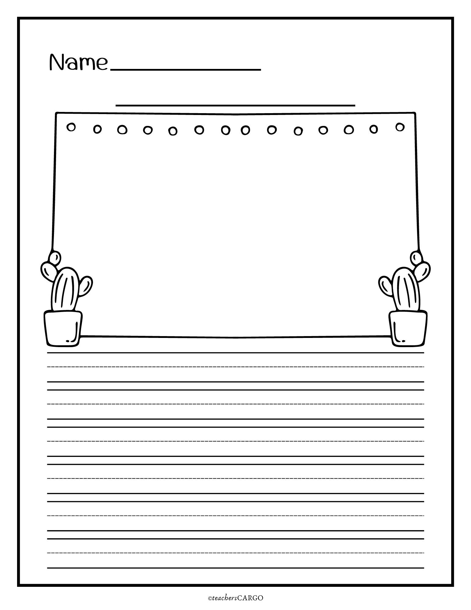 Primary Writing Paper With Picture Box Lined Writing Paper Made By Teachers