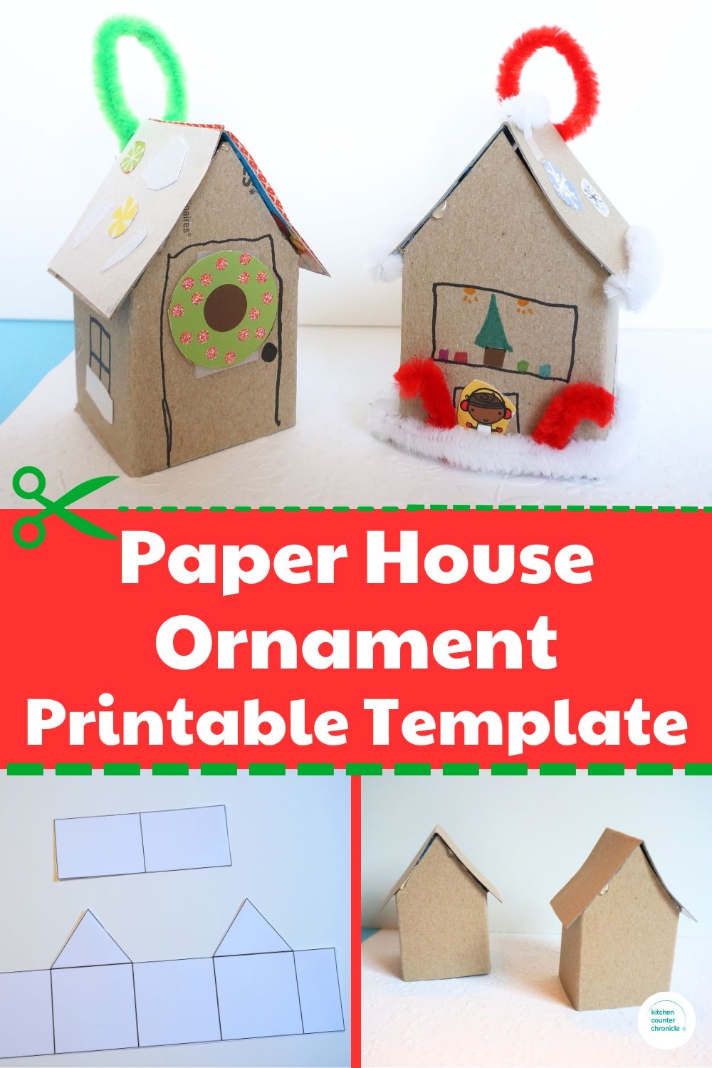 Print Cut Out And Create Paper House Ornament Template