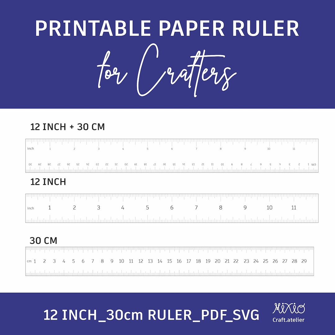 Printable 12 Inches Ruler 30 Paper Centimeter digital PDF Black And White Rulers crafting Digital Paper Rulers design Stationery svg Ruler Etsy