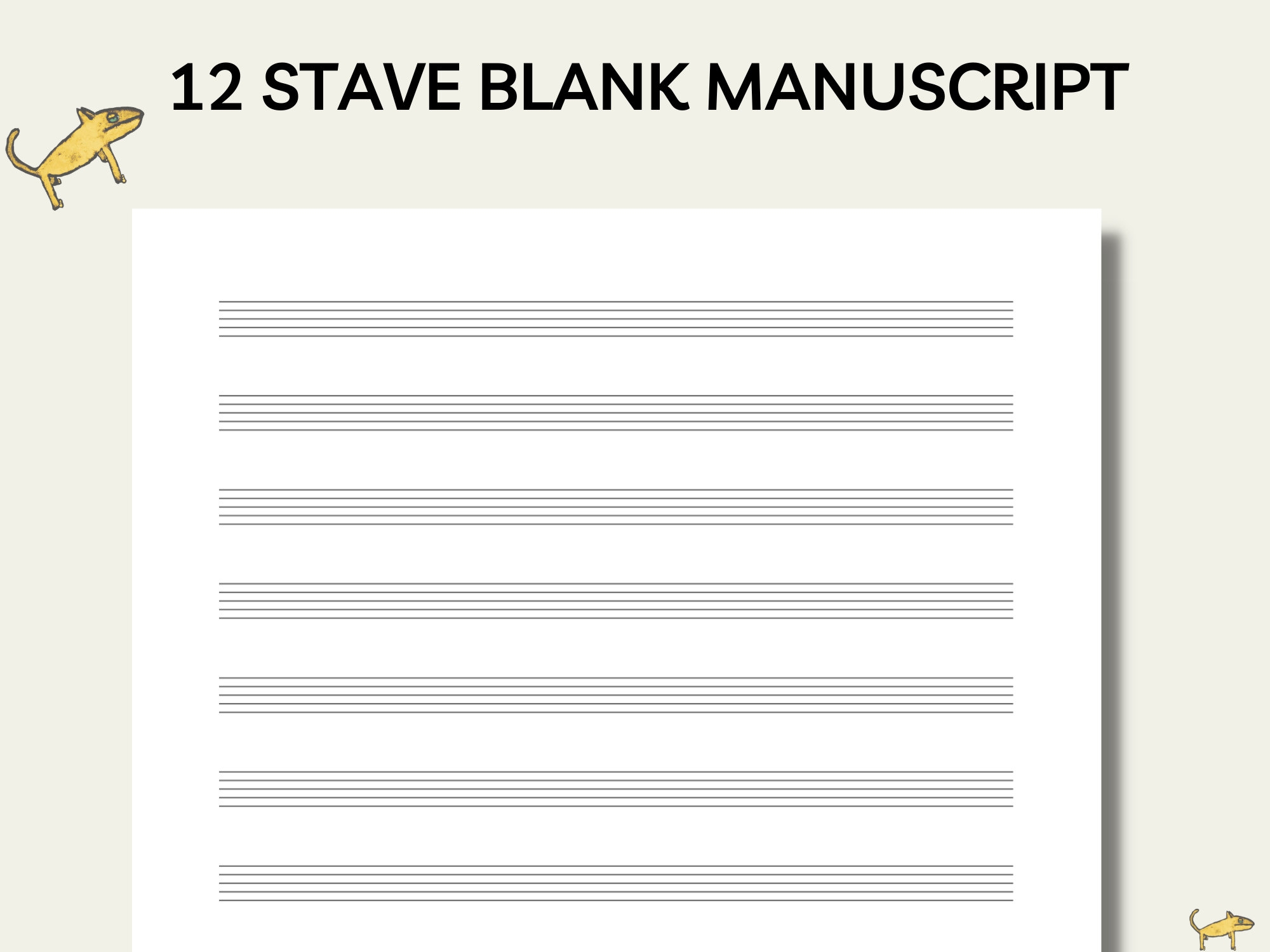 Printable Blank Manuscript Blank Staff Paper Music Posters 12 Stave Blank Manuscript Blank Sheet Music Music Paper Music Art Etsy UK
