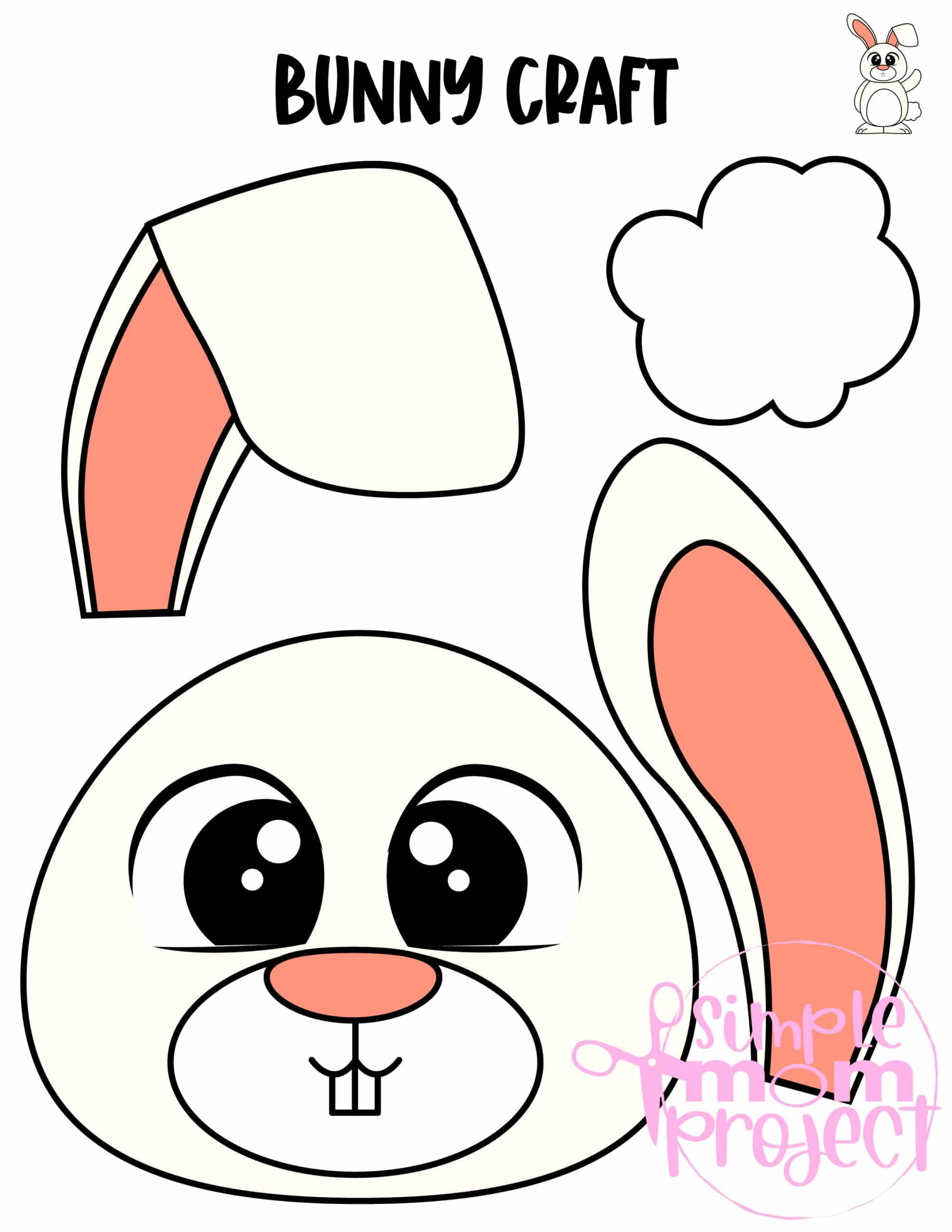 Printable Paper Bag Bunny Template