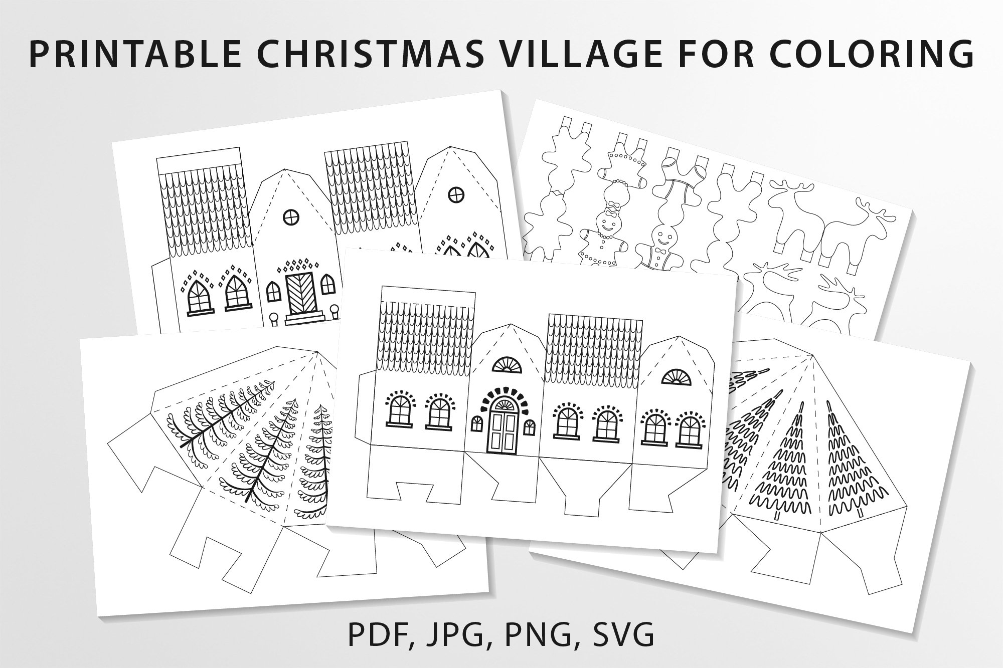 Paper Houses Free Printable Printable Christmas Village Template