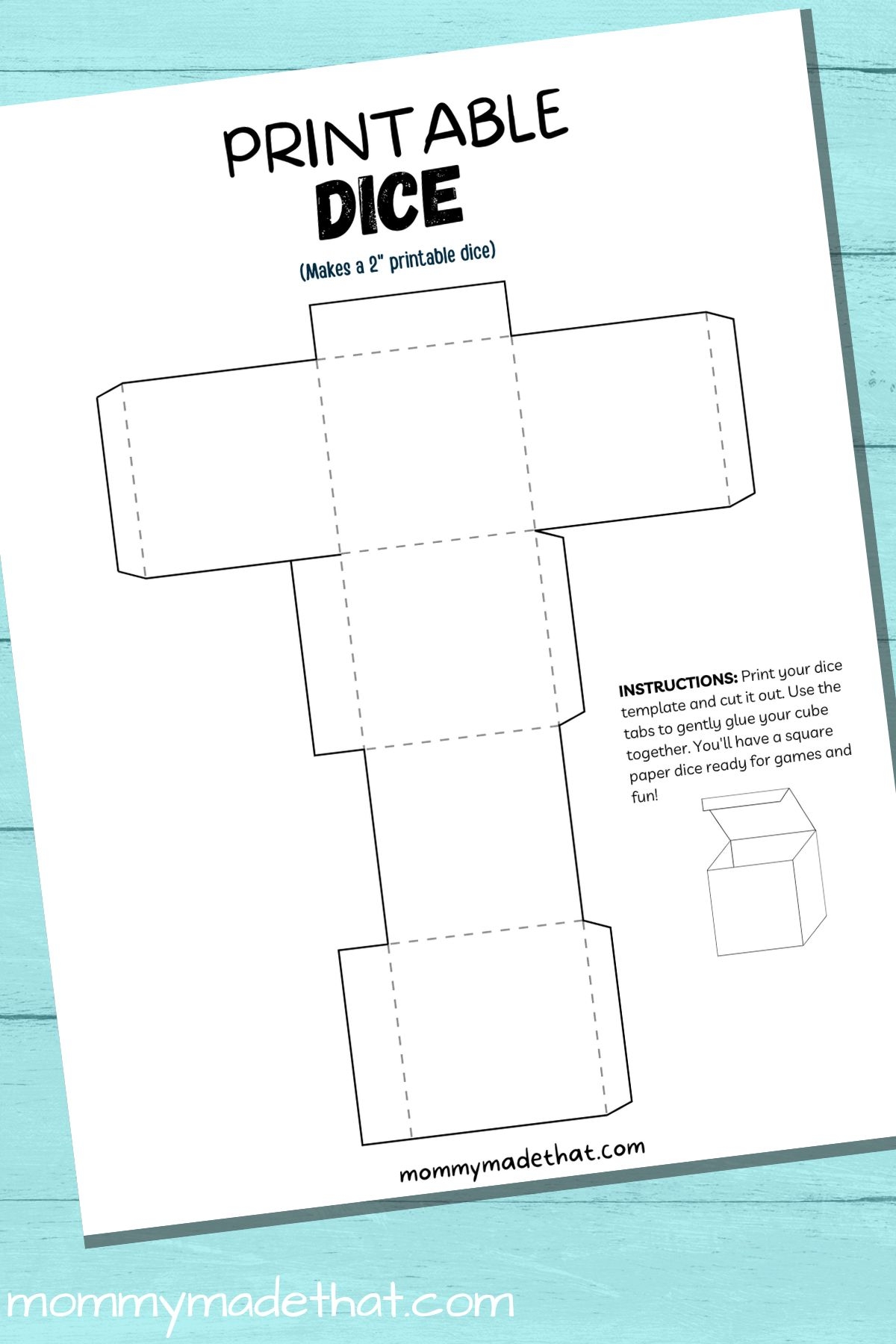 Printable Dice Template How To Make Paper Dice Worksheets Library