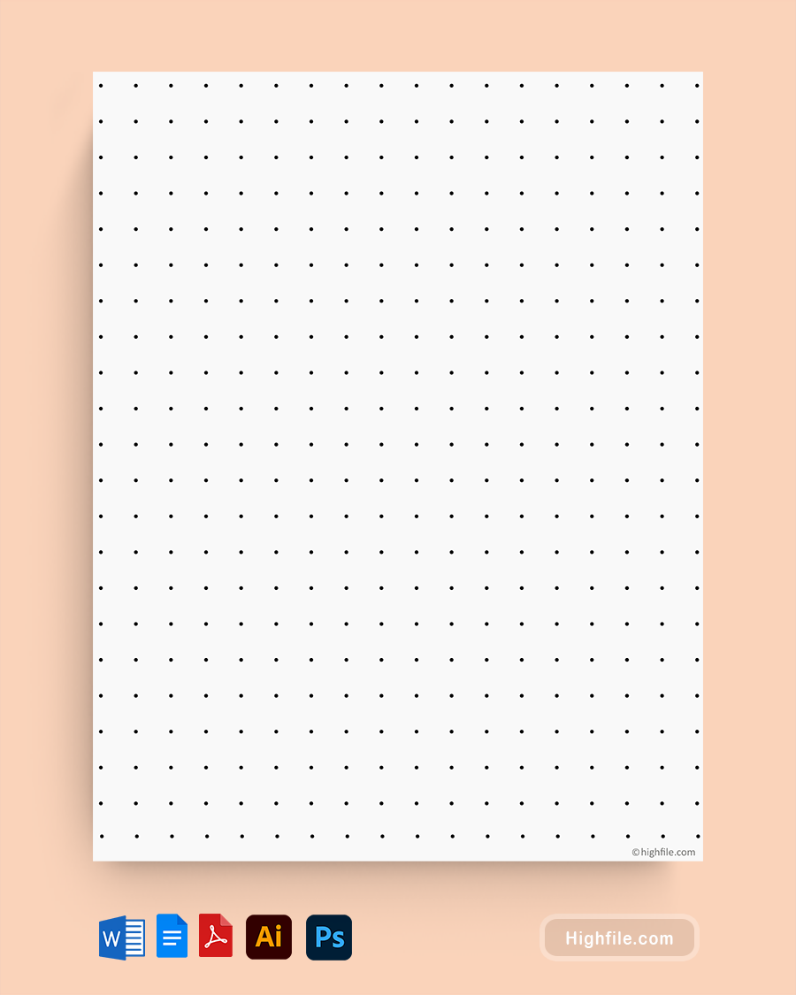 Printable Dot Grid Paper Word PDF Google Docs Adobe Illustrator Adobe Photoshop