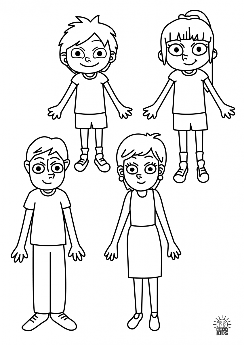 Printable Dress Up Paper Dolls Family Amax Kids