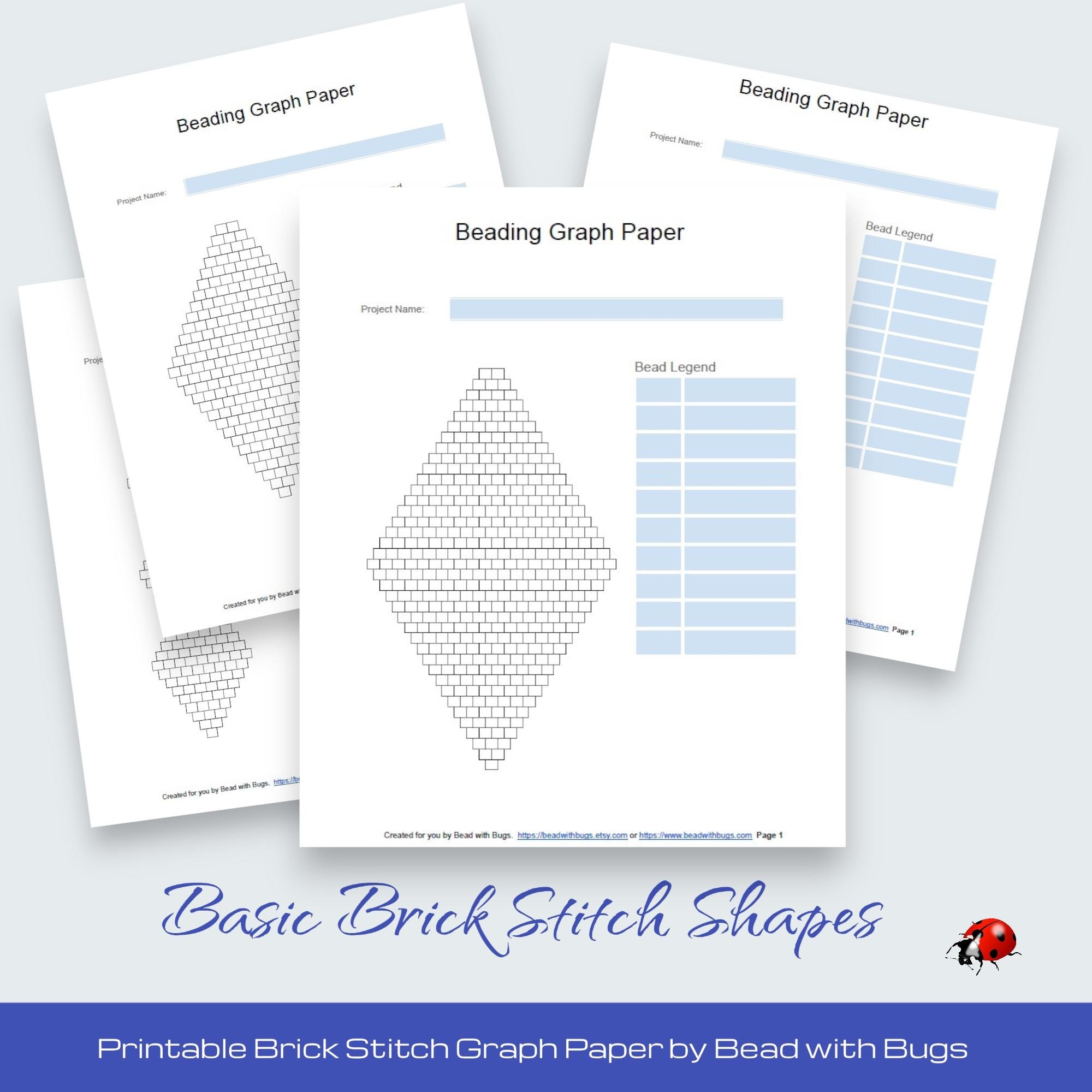 PRINTABLE GRAPH PAPER Basic Brick Stitch Earring Graph Paper For Creative Design Etsy