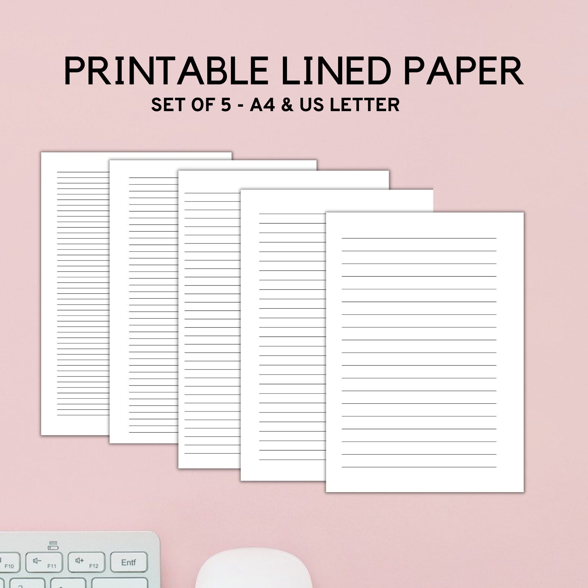 Printable Lined 9.75x7.5 Paper
