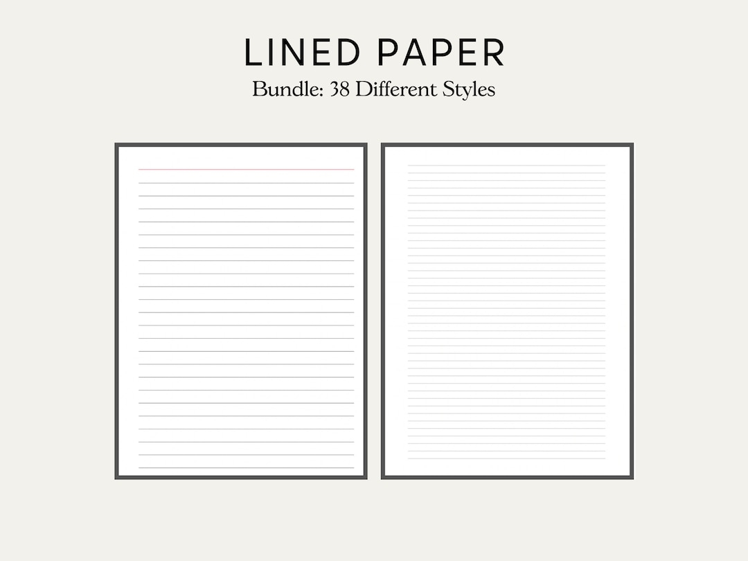 Printable Lined Paper PDF Wide Ruled Paper College Ruled Paper Digital Lined Paper Lined Pages Printable Note Paper Etsy UK