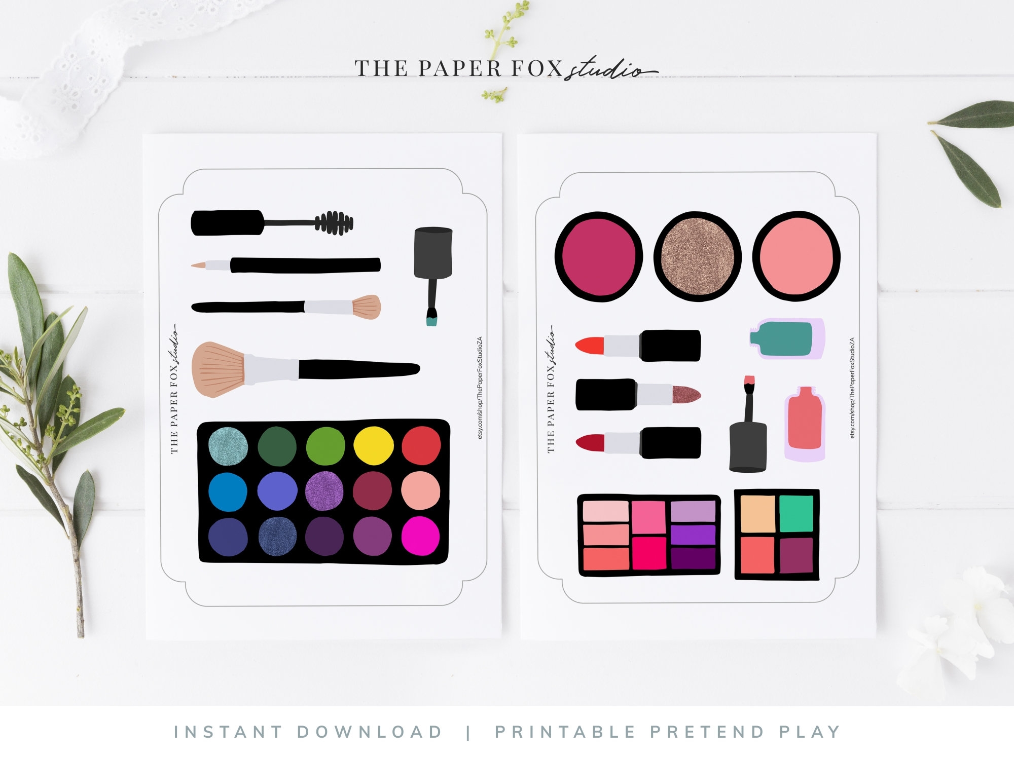 Printable Makeup Pretend Play Kit Print At Home Kids Toys Printable Coloring Pages Printable Dramatic Play Props 8001 Etsy
