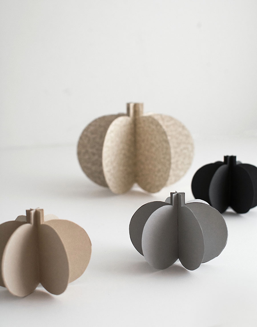 Printable Modern 3D Paper Pumpkins Homey Oh My