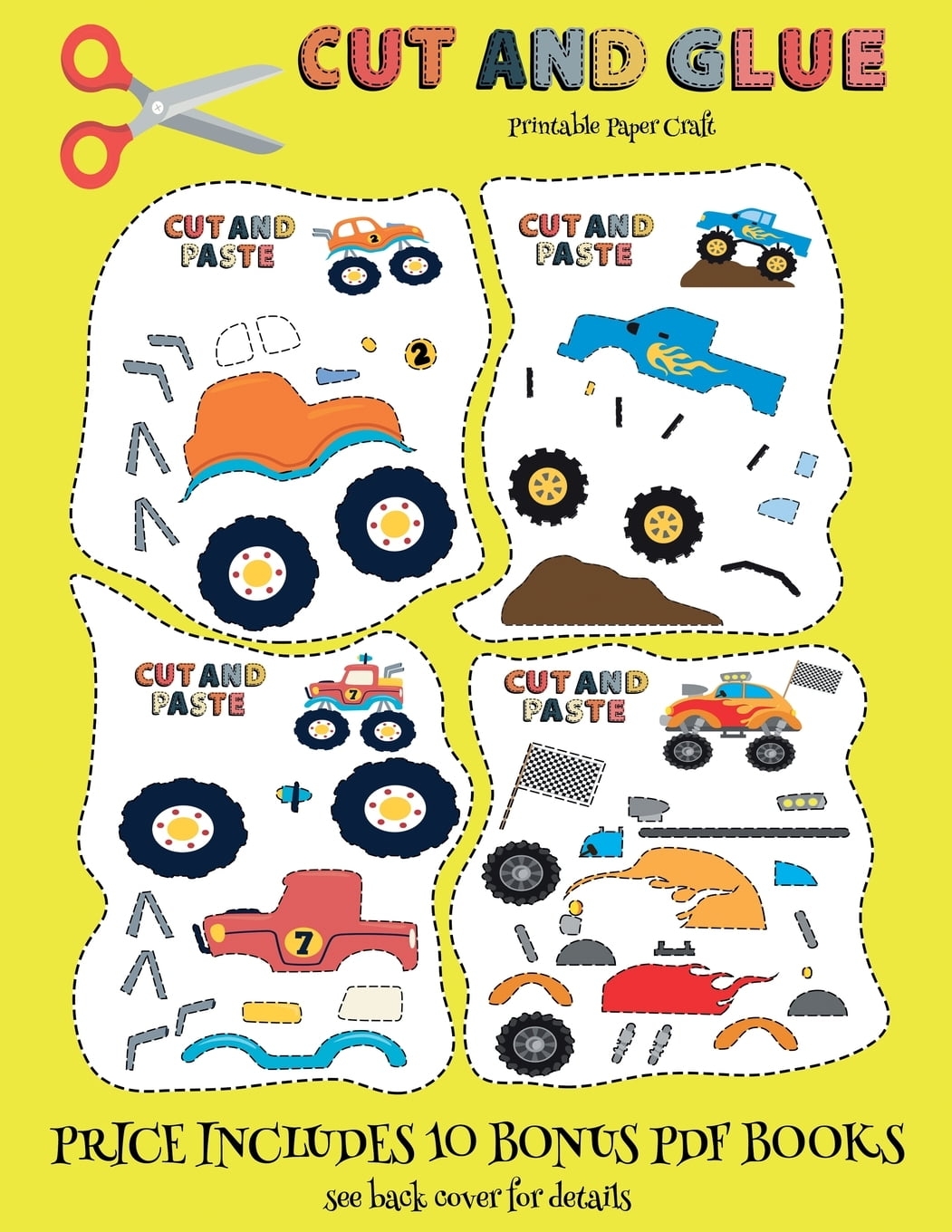 Printable Paper Craft Printable Paper Craft Cut And Glue Monster Trucks This Book Comes With Collection Of Downloadable PDF Books That Will Help Your Child Make An Excellent Start To