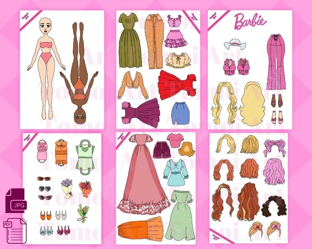 Printable Paper Doll Dress Up Girls Korean Paper Doll Kpop Doll Inspired Kids Toys Instant Digital Download Barbie Doll Dress Up Etsy UK