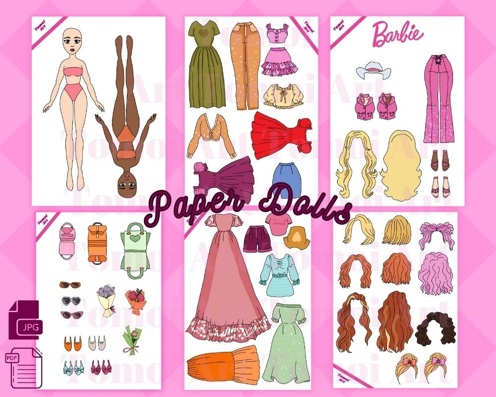 Printable Paper Doll Dress Up Girls Korean Paper Doll Kpop Doll Inspired Kids Toys Instant Digital Download Barbie Doll Dress Up Etsy UK