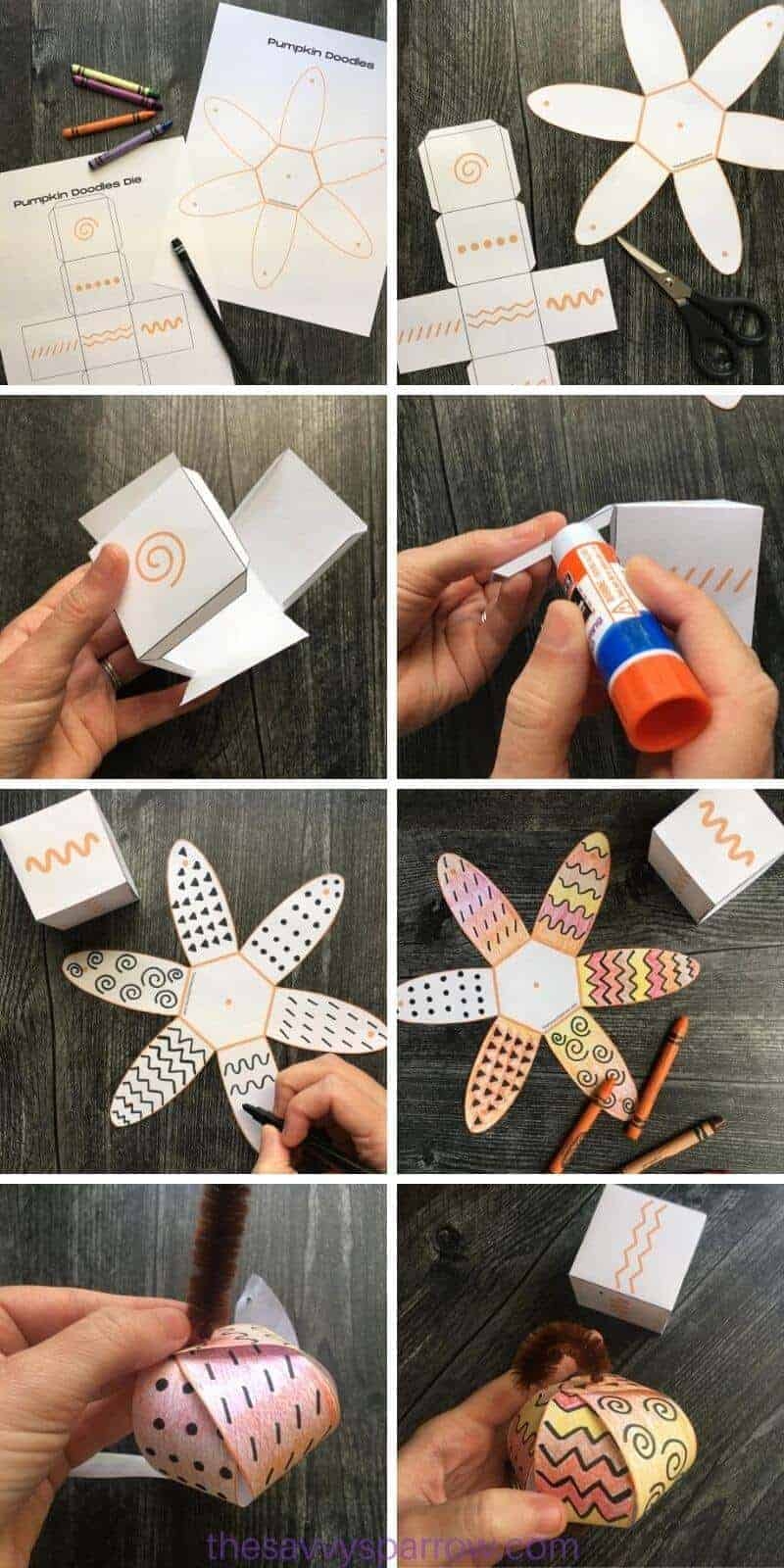 Printable Paper Pumpkin Craft For Kids The Savvy Sparrow
