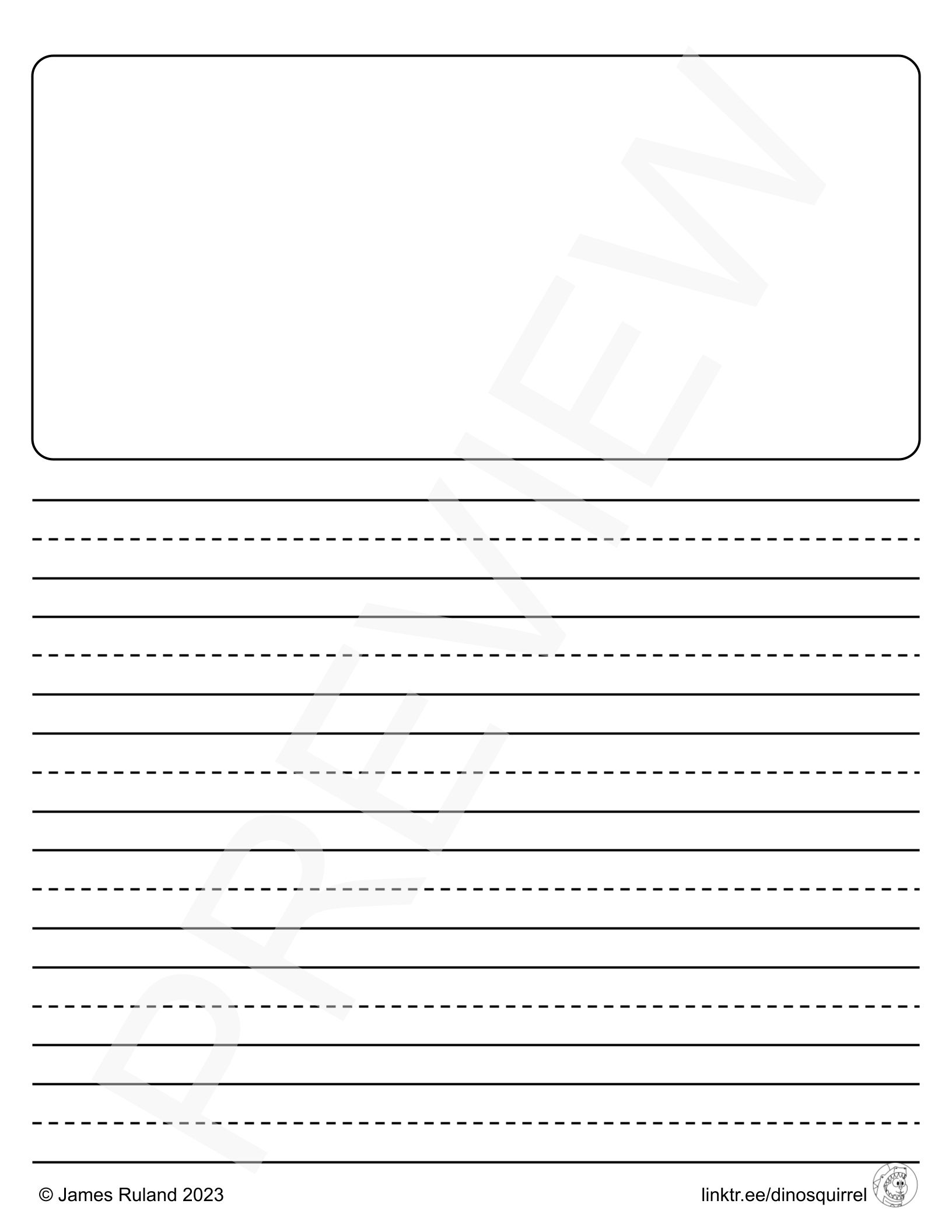 Printable Primary Handwriting Storybook Paper EASY TO COPY B W Horizontal And Vertical Great For Cursive Classful