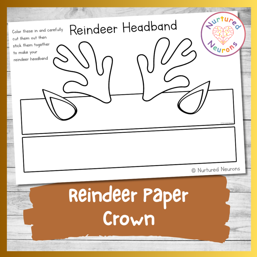 Printable Reindeer Paper Crown Christmas Craft Templates Nurtured Neurons