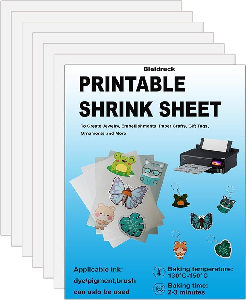 Printable Shrink Films A4 Glossy White Shrink Plastic Film 6 Sheets Decorative Film For Crafts Amazon de Toys