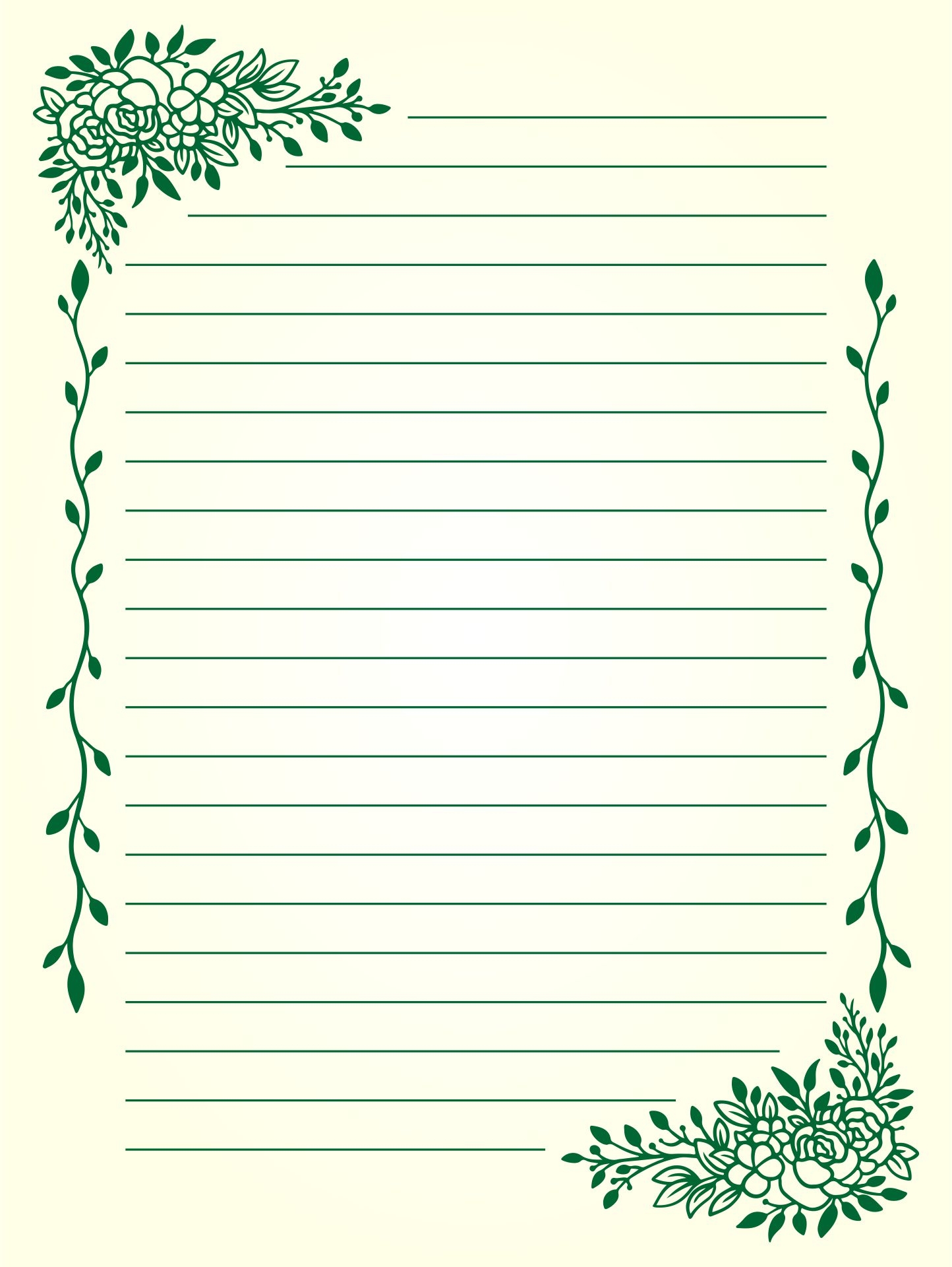 Printable Lined Stationery Paper