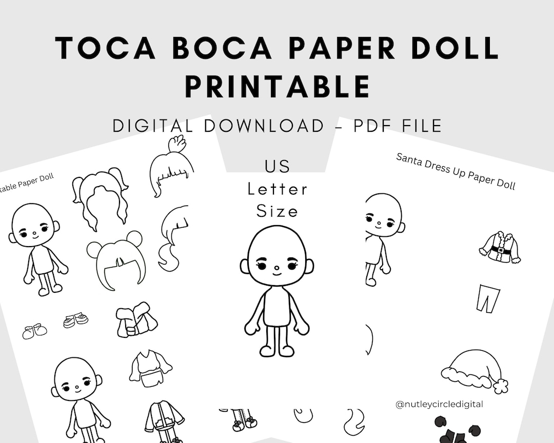 Printable Toca Boca Inspired Paper Doll Set 2 Pages Of Fun And Creativity For Toca Life World Fans DIY Digital Download Etsy UK