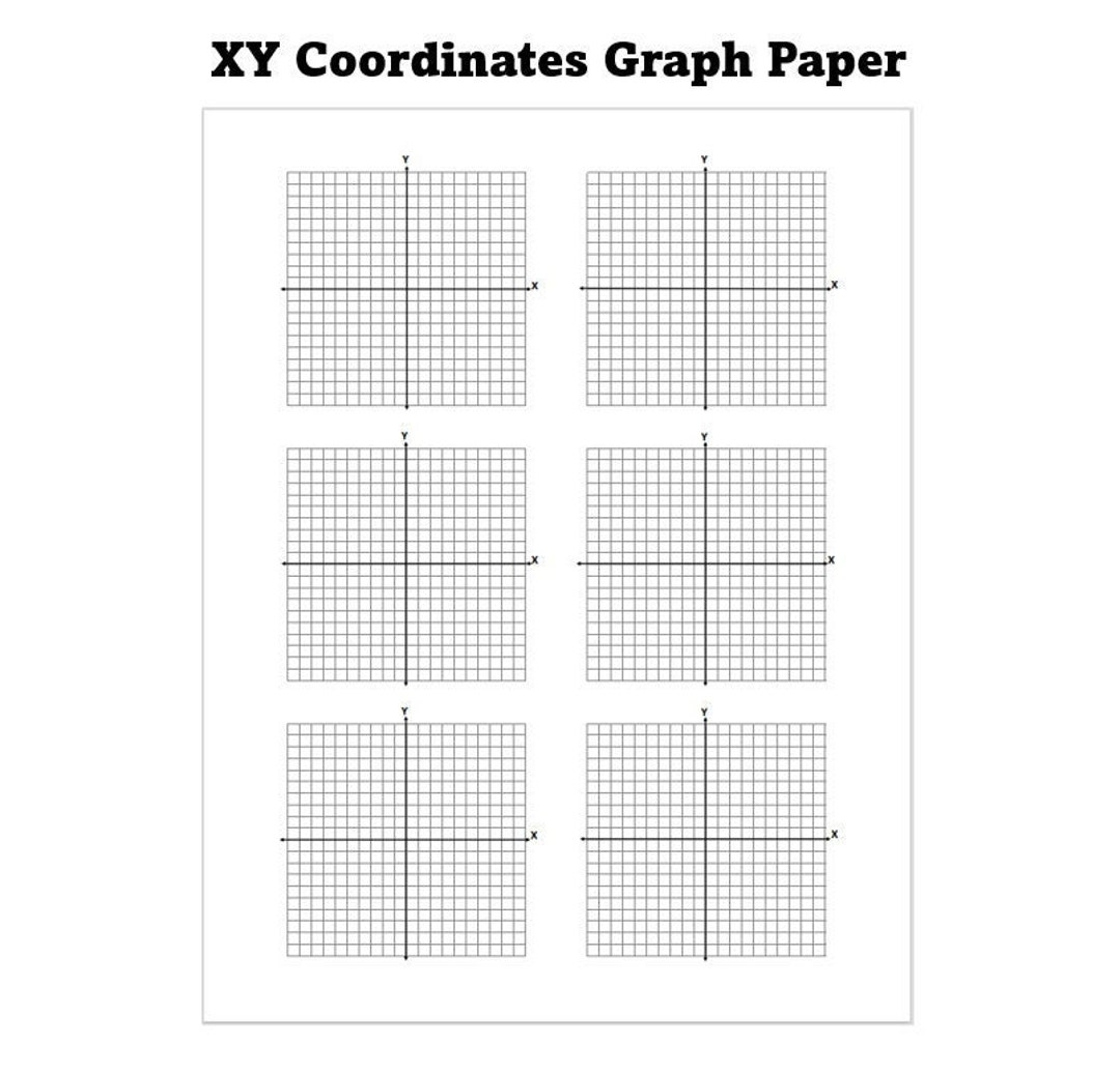 Printable X Y Coordinates Graph Paper PDF File Instant Download Etsy UK